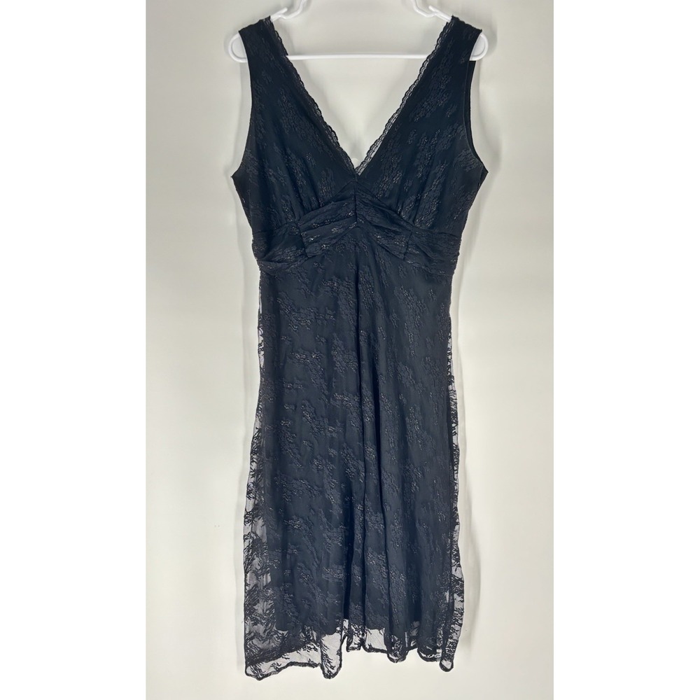Vintage Y2K Lace Babydoll Empire Dress Whimsigoth Hoco Grunge Sz 10 Dark Fairy